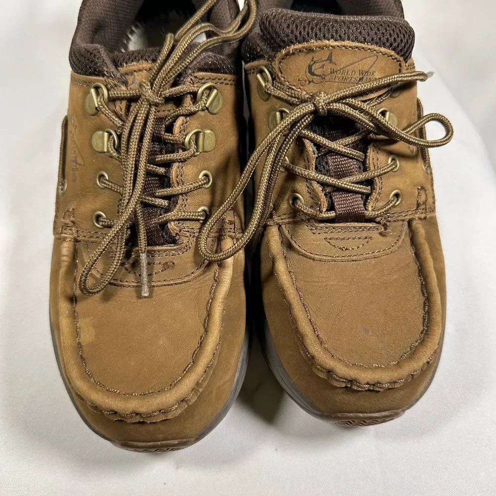 Worldwide Sportsman Blue Water Oxford Dark Brown Leather Non-Slip Shoe Mens 9‎